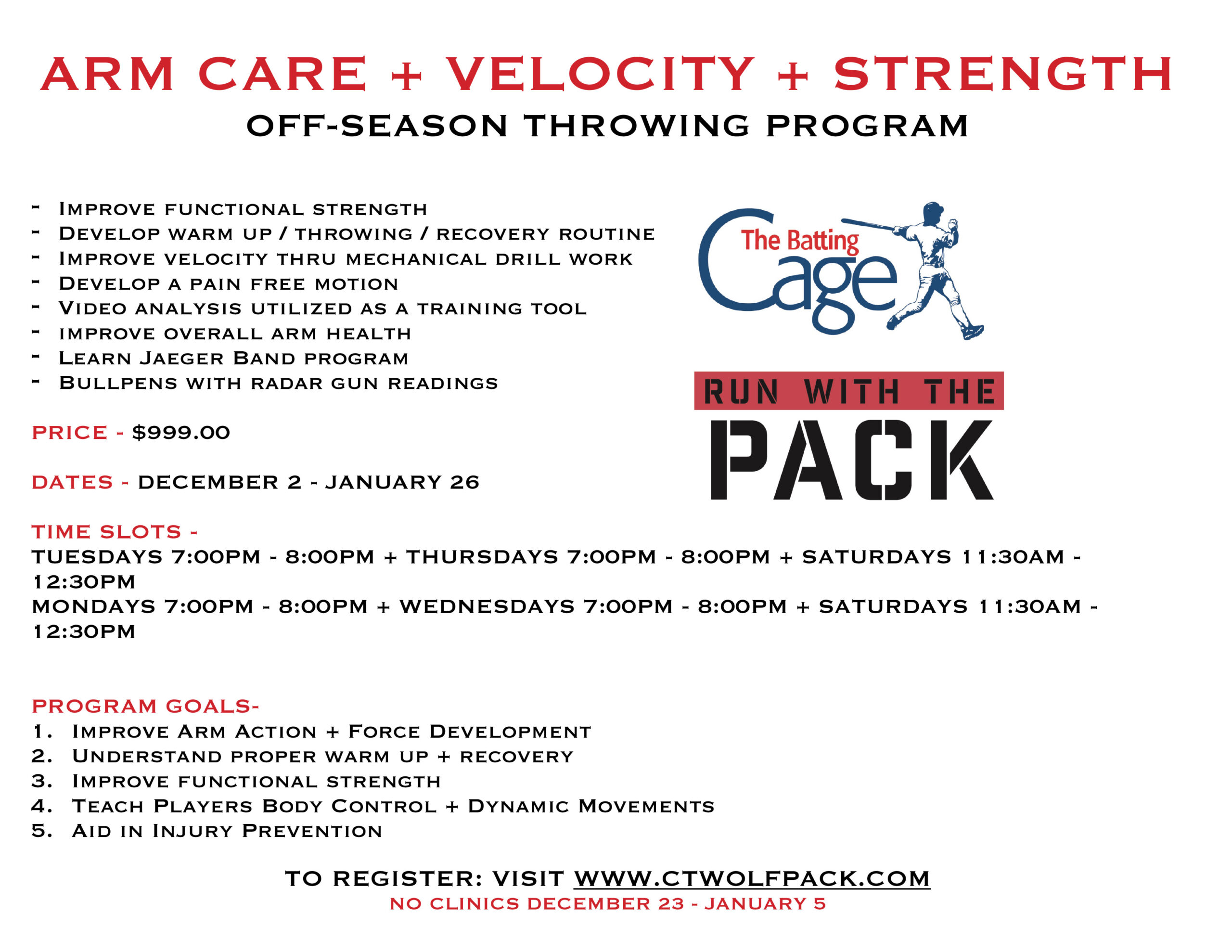 2025 WINTER TRAINING 13U-18U-Arm Care + Velocity