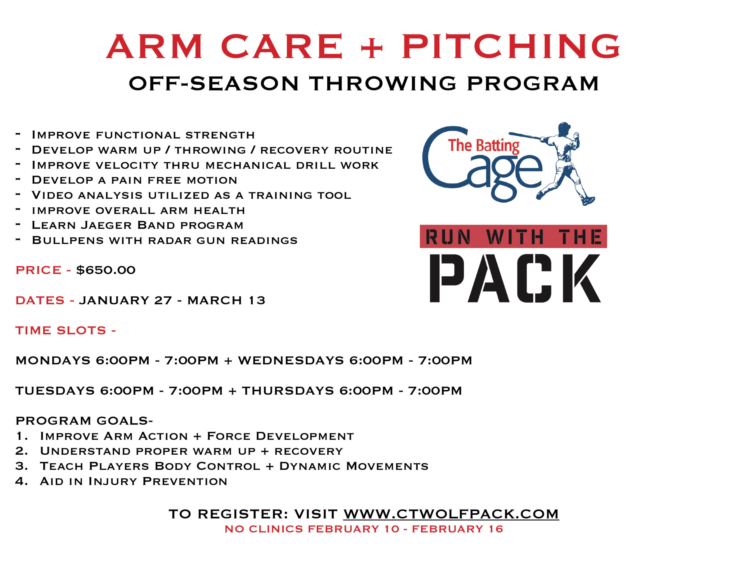 2025 WINTER TRAINING 11U-12U Arm Care and Pitching